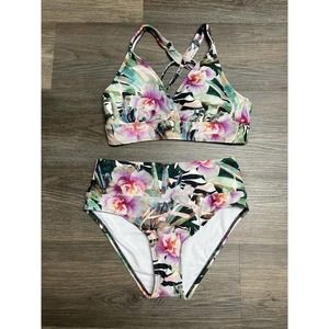 Next Womens Floral 2 Piece Bikini Swimwear Size SM